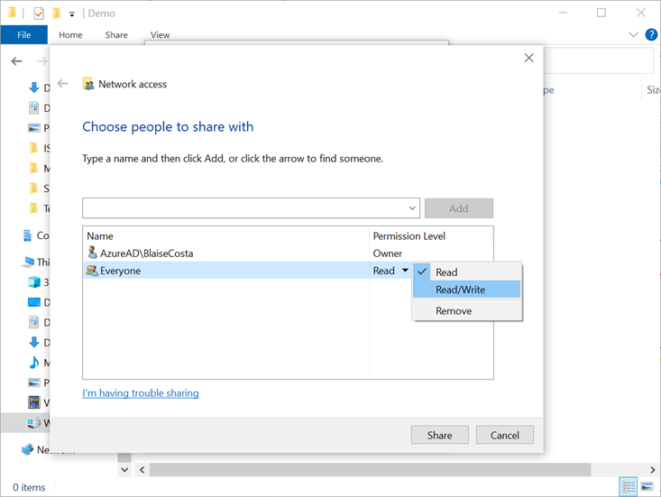 Procedure to add and check Shared Folders
