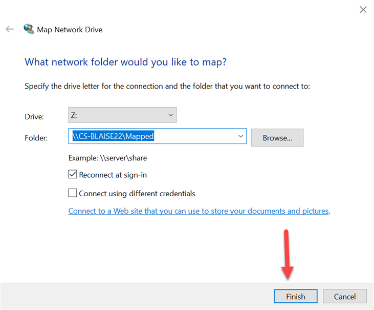 Procedure to add and check Mapped Folders