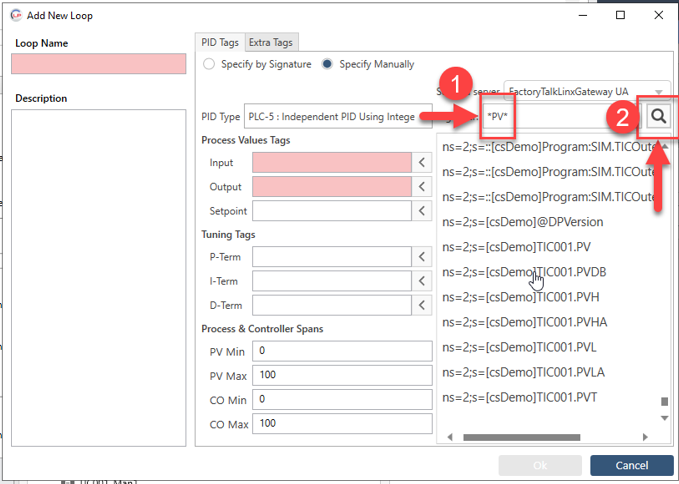 LOOP-PRO TUNER - How to Manually Connect to Loop Using OPC-DA/UA Tagnames