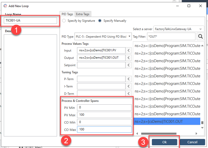 LOOP-PRO TUNER - How to Manually Connect to Loop Using OPC-DA/UA Tagnames