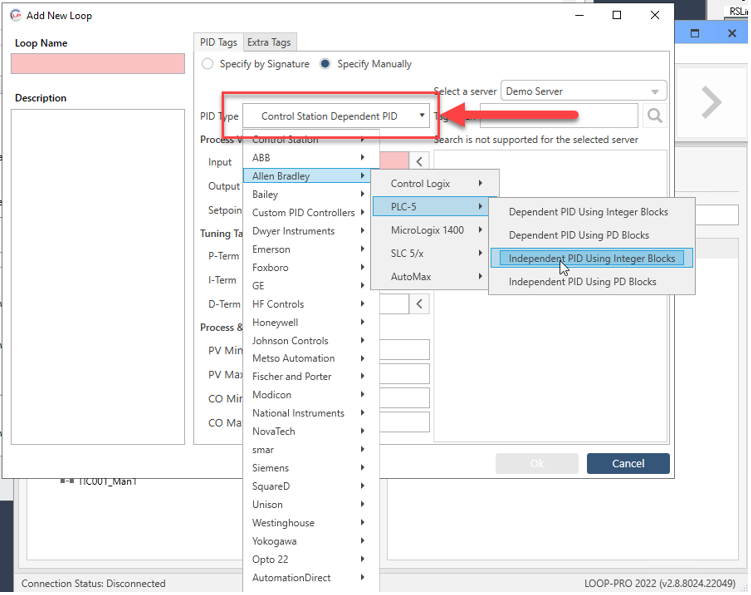 LOOP-PRO TUNER - How to Manually Connect to Loop Using OPC-DA/UA Tagnames