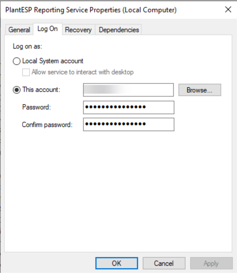 PlantESP Full Installation Guide - Setting PlantESP Service Permissions