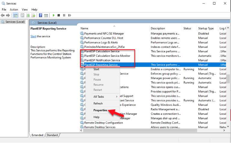 PlantESP Full Installation Guide - Setting PlantESP Service Permissions