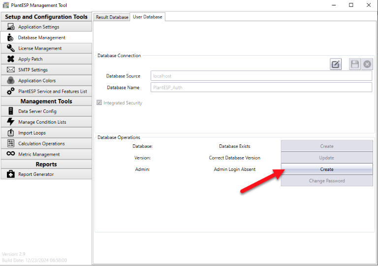 PlantESP Full Installation Guide - Create PlantESP Databases