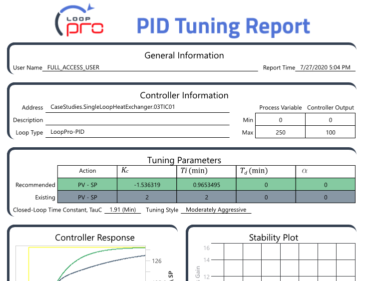 LOOP-PRO TUNER User Guide - Chapter 10 Tab Step 6: Report